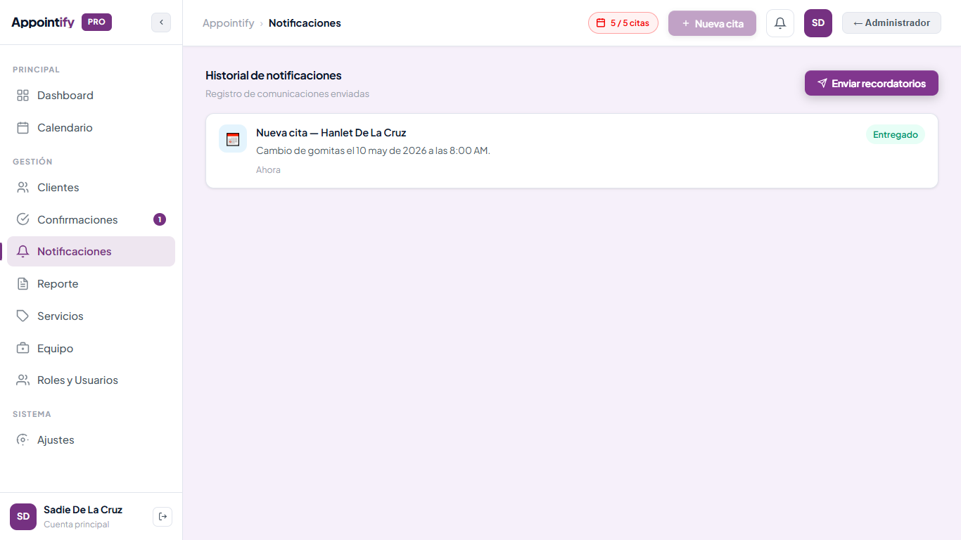 Recordatorios Automáticos — Notificaciones