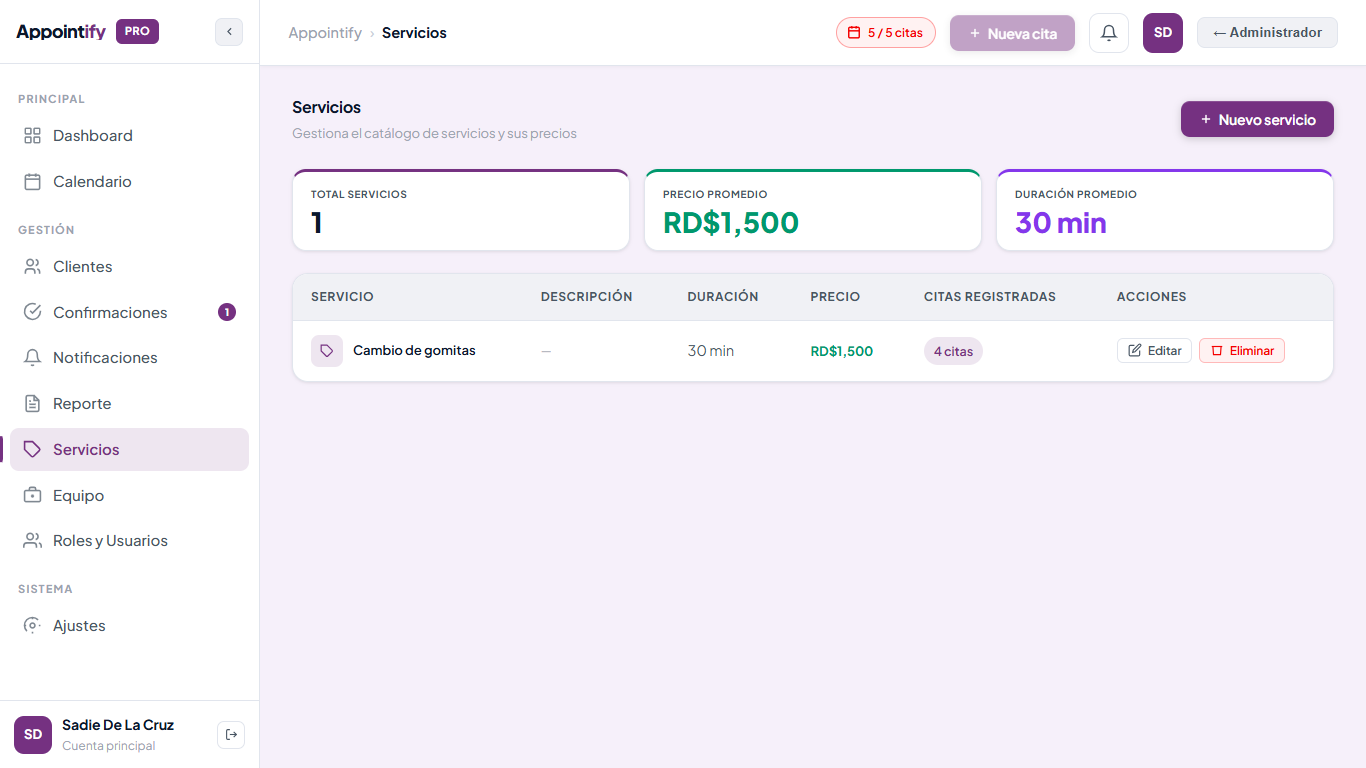 Catálogo de Servicios — Servicios